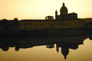 Chiesa del Cestello Florence, River Arno at sunset