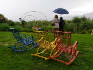 A rainbow in the rain in Florence